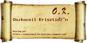 Oszkocsil Krisztián névjegykártya